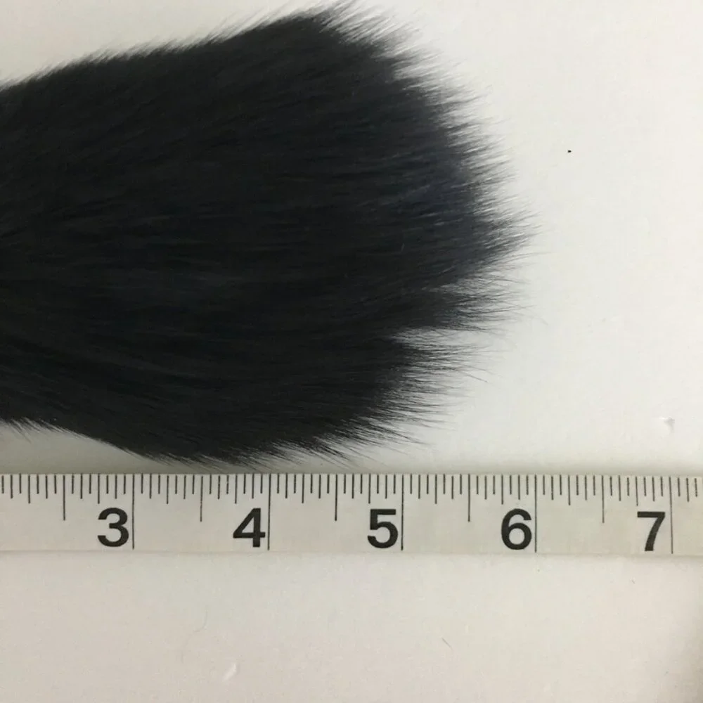Animal Fur Keychain Black Mouse